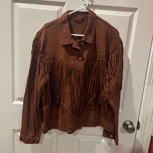 Brown Fringe Jacket